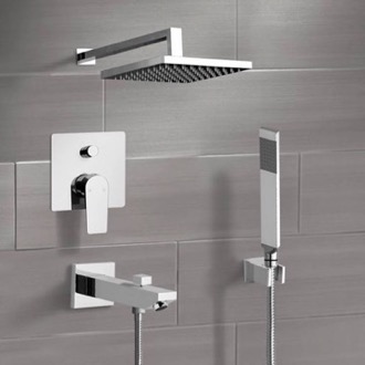 Tub and Shower Faucet Tub and Shower Faucet Set with Handheld and Rain Shower Head Remer TSH39